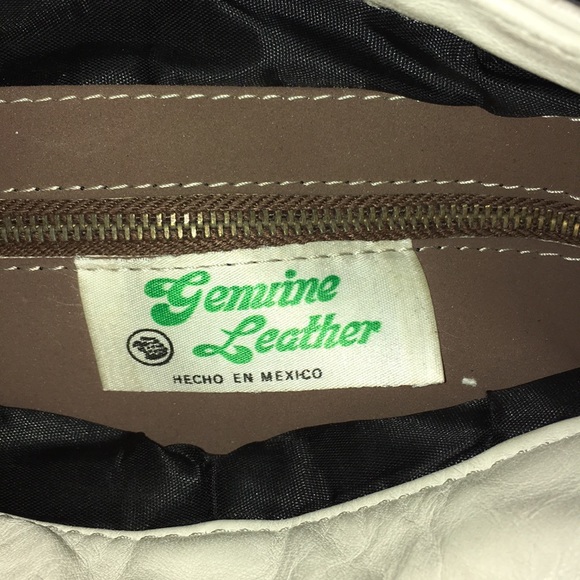 Cream white vintage leather clutch - Picture 4 of 6